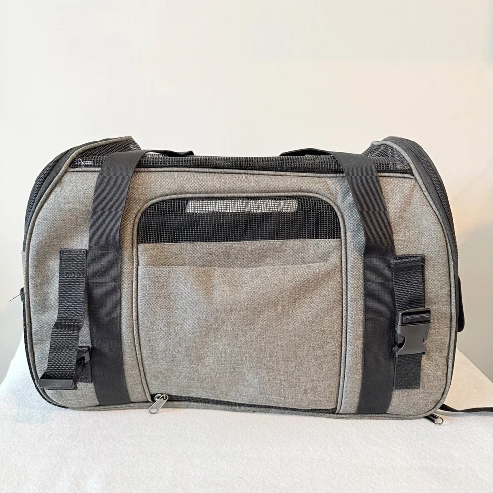 EliteField Soft Sided Pet Carrier Airline Approved Dog Cat Travel‎ Bag Gray